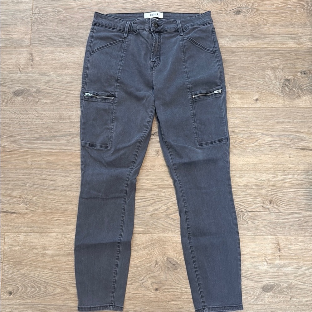 Women's Pistola Gray Skinny Cargo Jeans